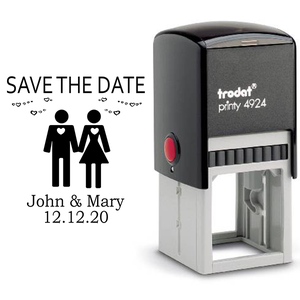 Couple Icon Save the Date Stamp Body and Design