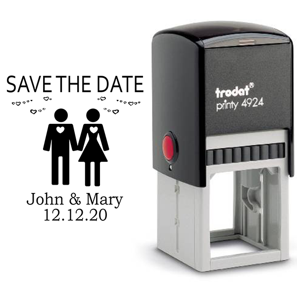 Couple Icon Save the Date Stamp Body and Design