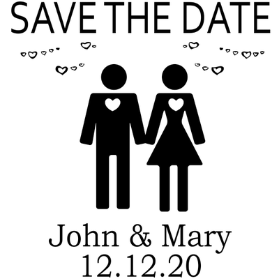 Couple Icon Save the Date Stamp