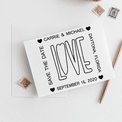 Love Save the Date Stamp - alternate view
