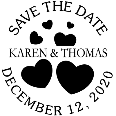 Save the Date with Hearts Stamp