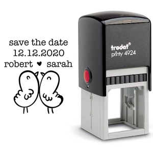 Chick Love Birds Save the Date Stamp Body and Design