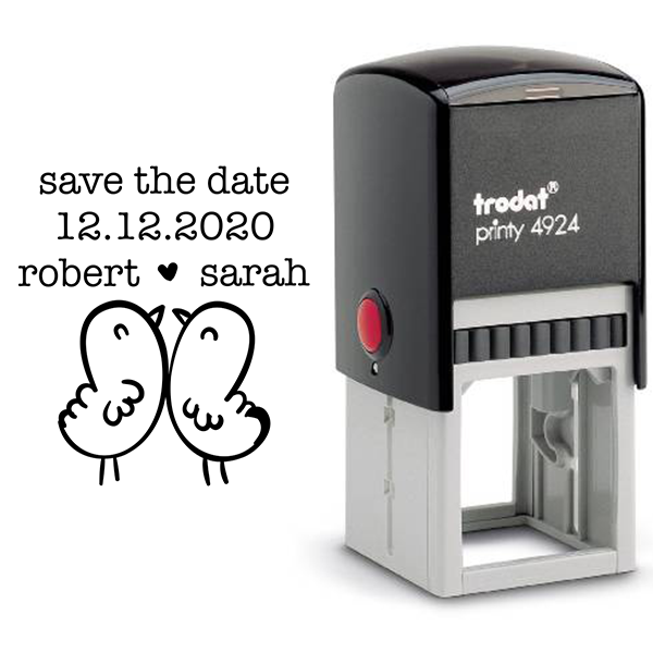 Chick Love Birds Save the Date Stamp Body and Design