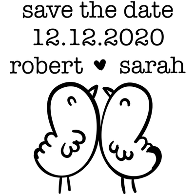 Chick Love Birds Save the Date Stamp