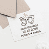 Couple Chicks Save the Date Stamp Imprint Example