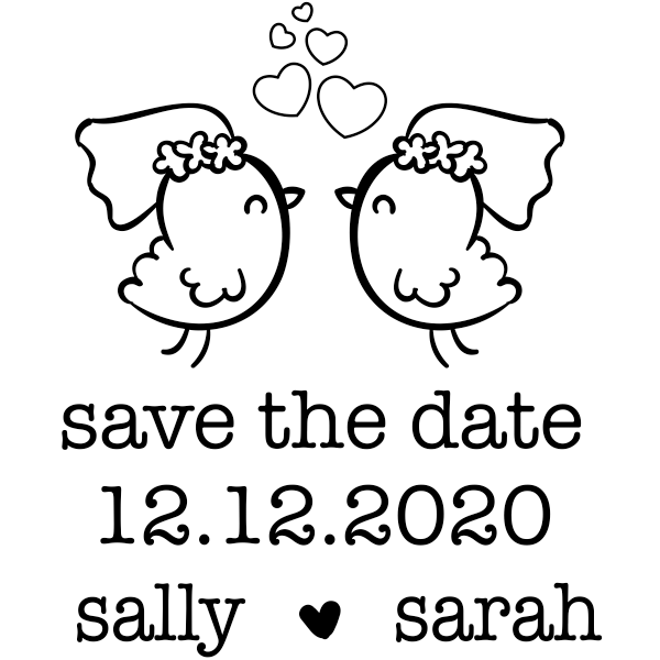 Lesbian Chicks Save the Date Stamp