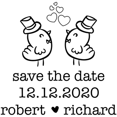 Gay Men Chicks Save the Date Stamp