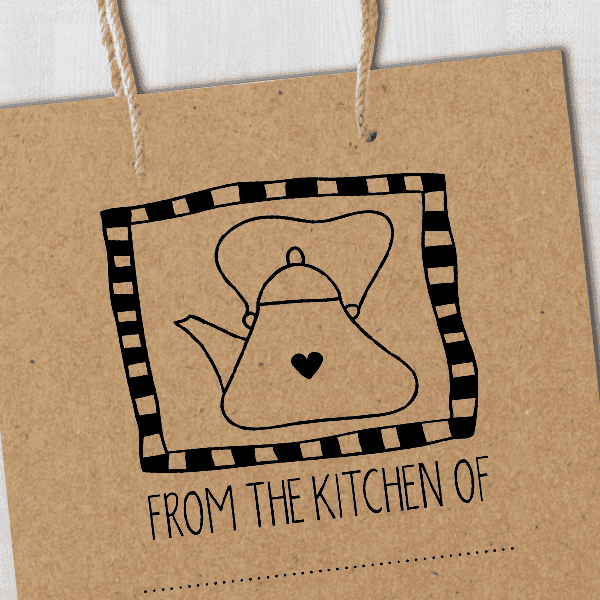 From the Kitchen Tea Kettle Stamp Imprint Example