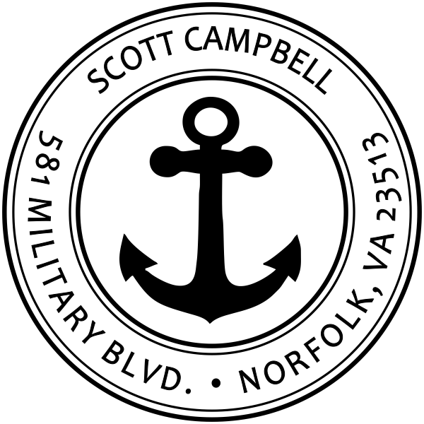 Navy Anchor Return Address Stamp