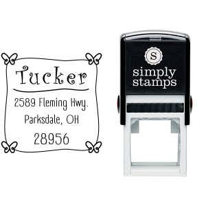 Tucker Butterfly Return Address Stamp Body and Design