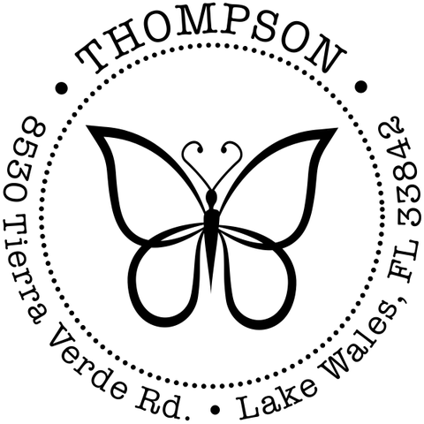 Elegant Butterfly Return Address Stamp