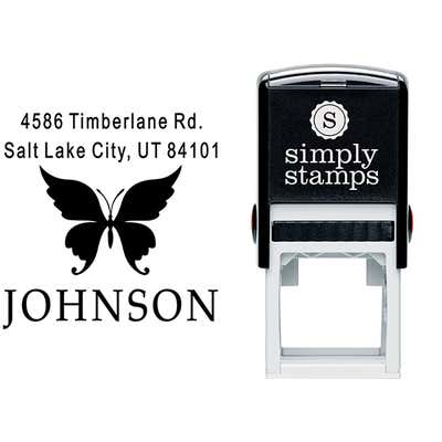Short Swallowtail Butterfly Return Address Stamp - alternate view