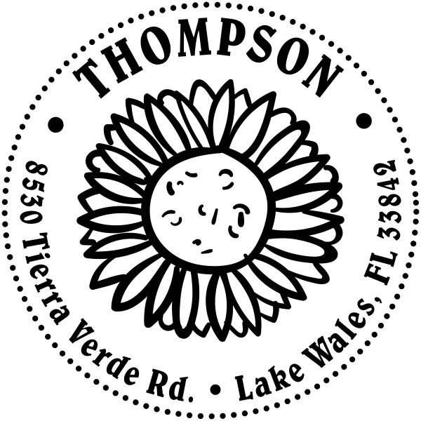 Sunflower Return Address Stamp