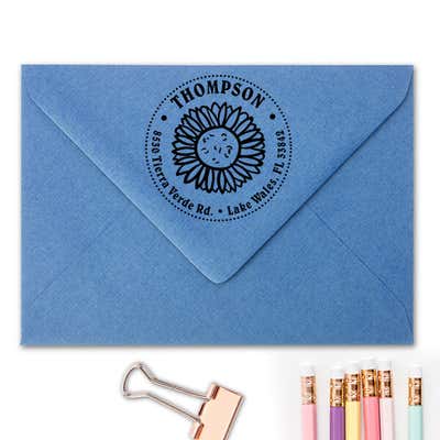Sun Flower Thompson Address Stamp - alternate view