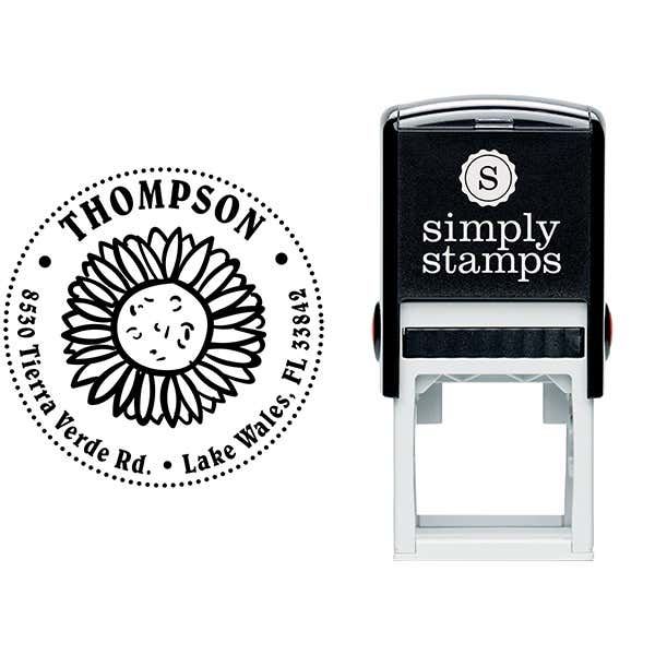 Sun Flower Thompson Address Stamp Body and Design