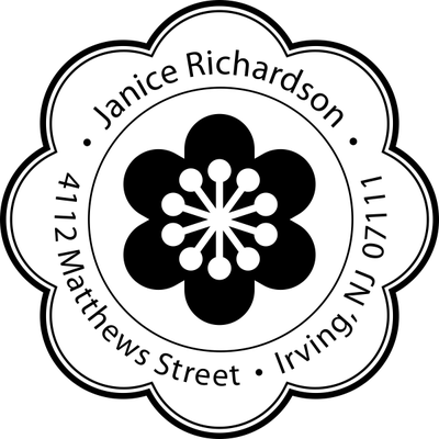 Designer Flower Address Stamp