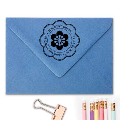 Designer Flower Address Stamp - alternate view
