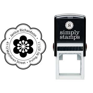 Designer Flower Address Stamp Body and Design