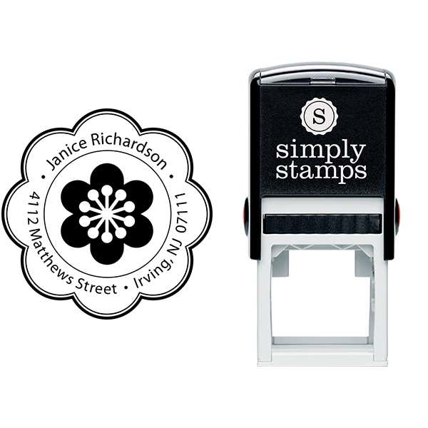 Designer Flower Address Stamp Body and Design