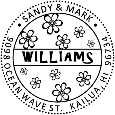 Hibiscus Flower Address Stamp