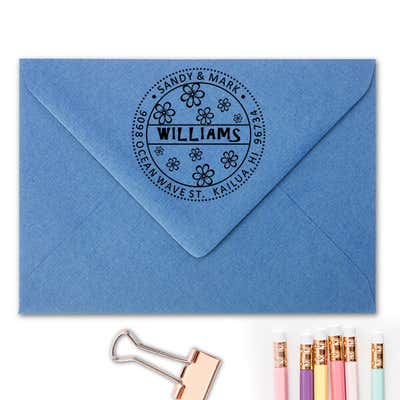Hibiscus Flower Address Stamp - alternate view