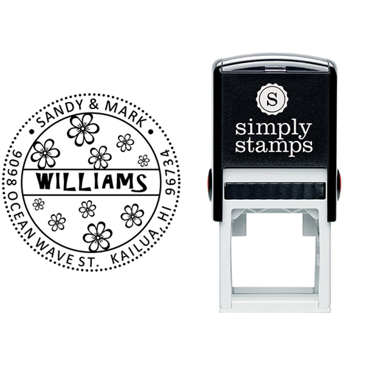 Hibiscus Flower Address Stamp Body and Design
