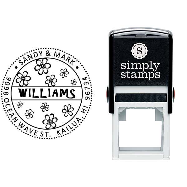 Hibiscus Flower Address Stamp Body and Design