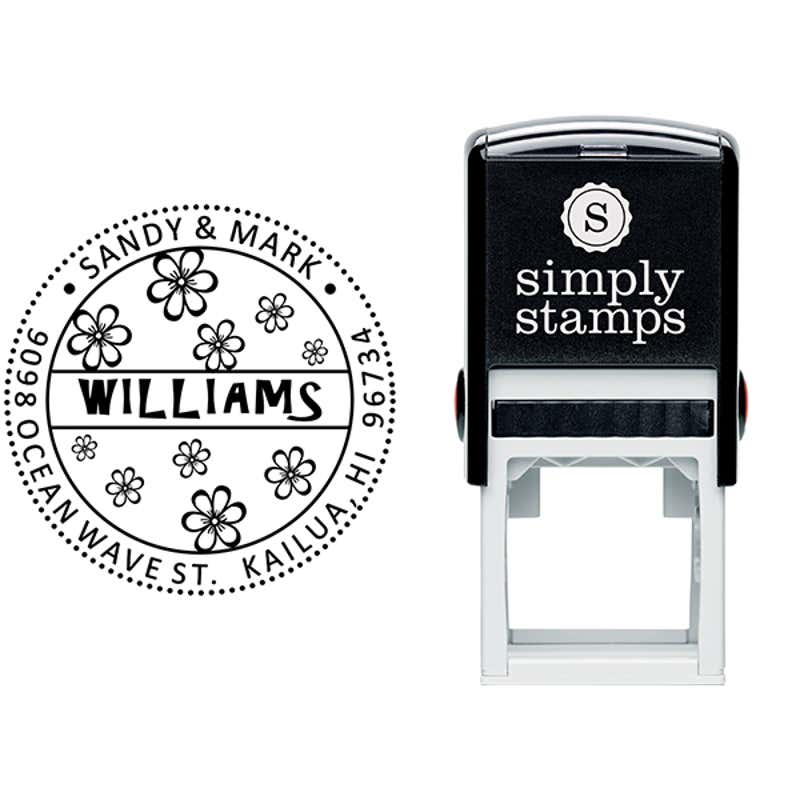 Hibiscus Flower Address Stamp Body and Design