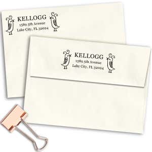 Skinny Birds Duo Address Stamp Imprint Example