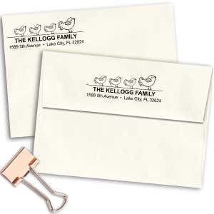 Bird Family Address Stamp Imprint Example