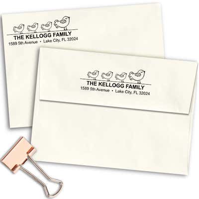 Bird Family Address Stamp - alternate view
