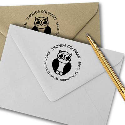 Big Eyed Owl Address Stamp - alternate view