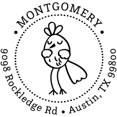 Dancing Bird Address Stamp