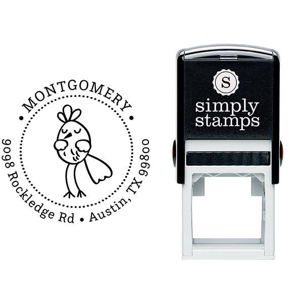 Dancing Bird Address Stamp Body and Design