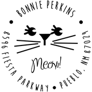 Meow Girl Cat Address Stamp