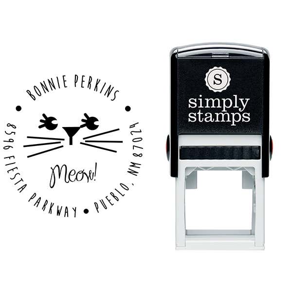 Meow Girl Cat Address Stamp Body and Design