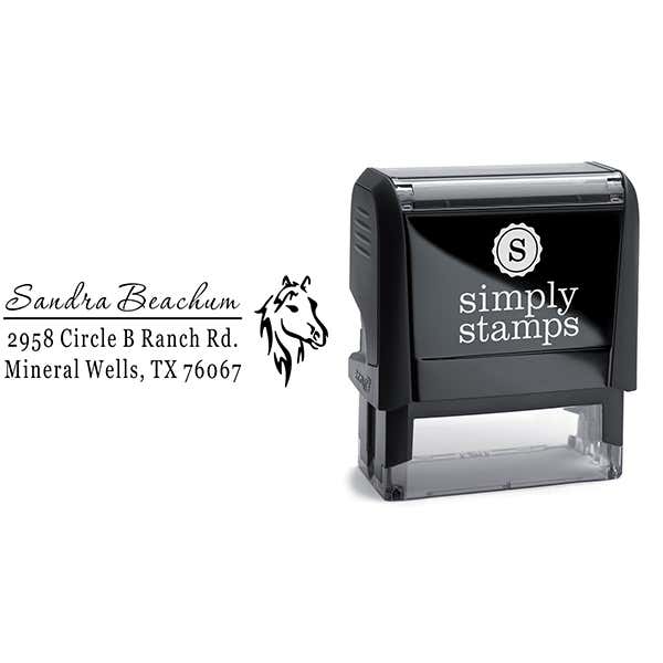 Horse Head Beauty Address Stamp Body and Design
