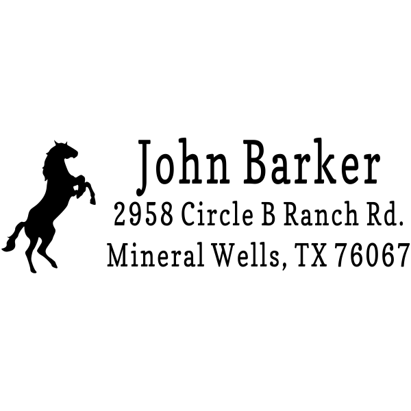 Custom Rearing Horse Address Stamp