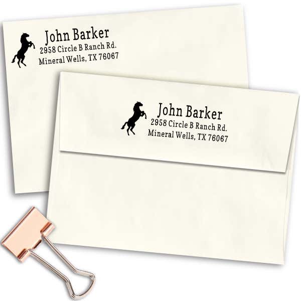 Rearing Horse Address Stamp Imprint Example