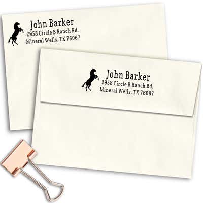 Rearing Horse Address Stamp - alternate view