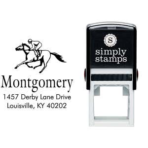Jockey Horse Square Address Stamp Body and Design