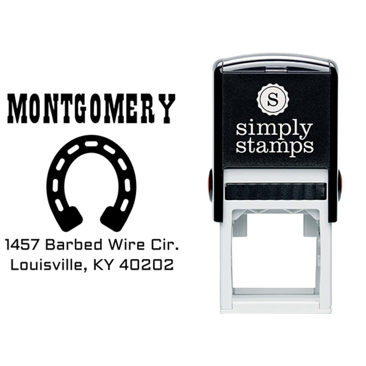 Montgomery Horseshoe Address Stamp Body and Design