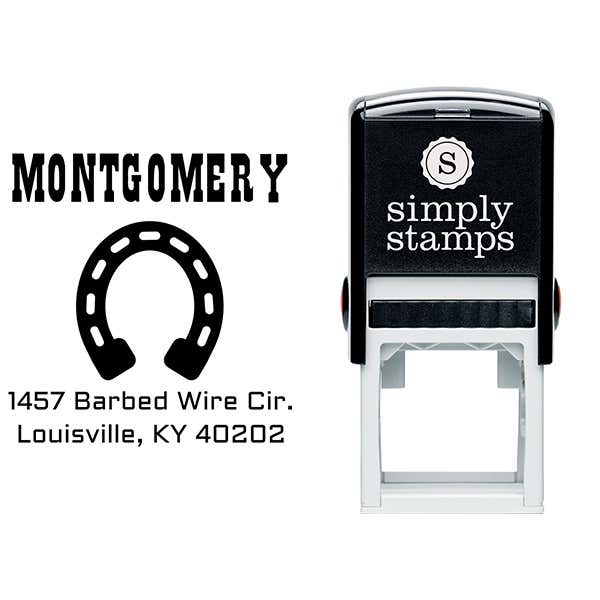 Montgomery Horseshoe Address Stamp Body and Design
