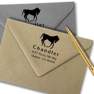 Bowing Horse Address Stamp - alternate view