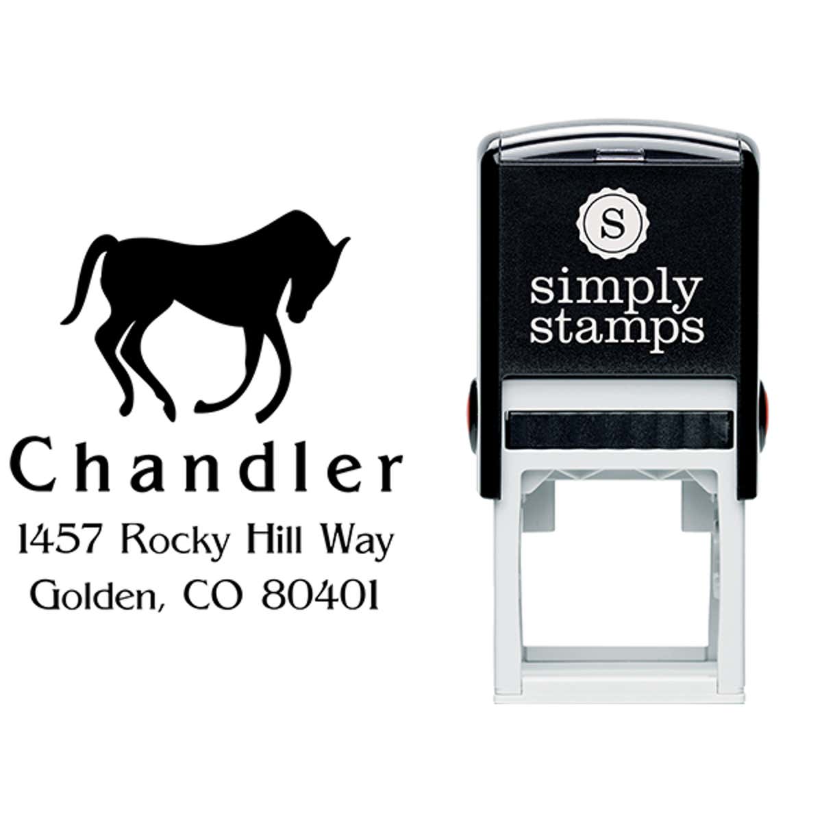 Bowing Horse Address Stamp Body and Design