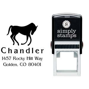 Bowing Horse Address Stamp Body and Design