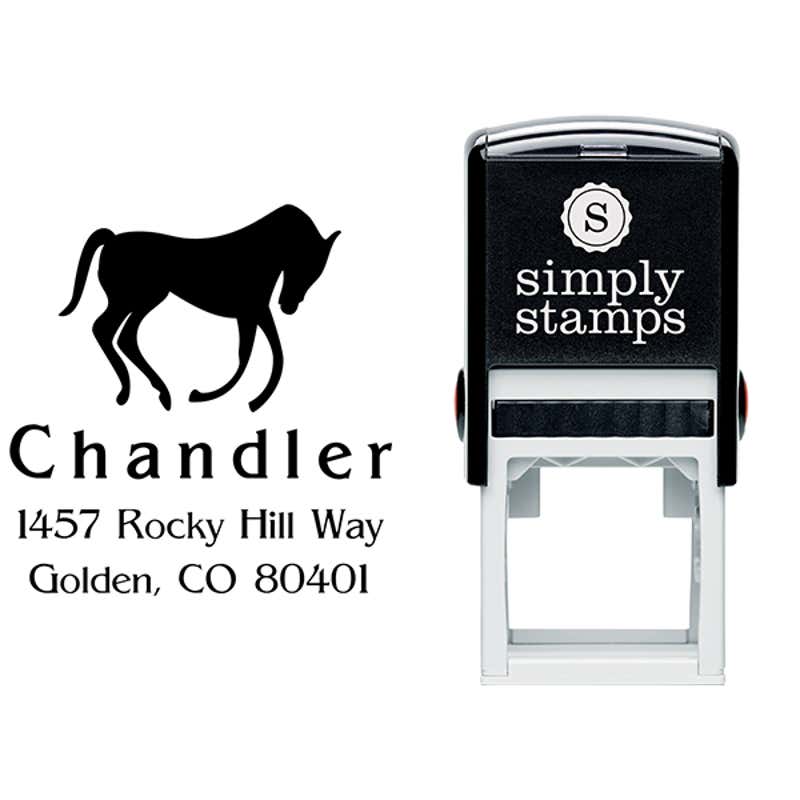 Bowing Horse Address Stamp Body and Design