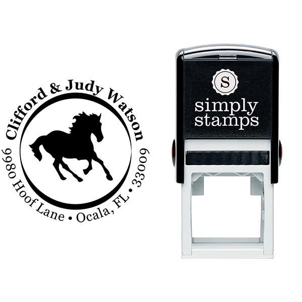 Mustang Inner Border Round Address Stamp Body and Design