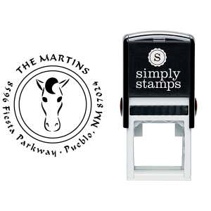 Curly Mane Horse Head Address Stamp Body and Design
