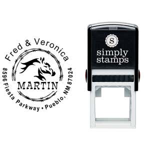 Barbed Wire Tribal Horse Address Stamp Body and Design